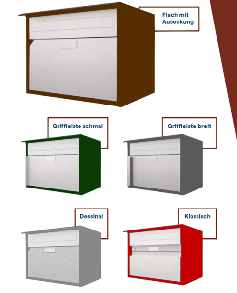 Briefkasten Huber Aluminium 300/400 Anthrazitgrau RAL 7016 (D)